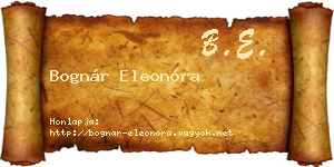 Bognár Eleonóra névjegykártya